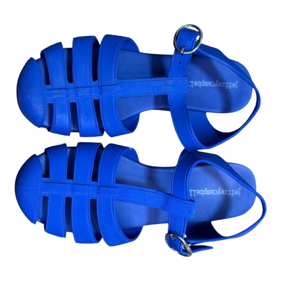 Jeffrey Campbell Jelly Platform Sandals Womens Blue Excellent Fisherman 90s Y2K - Picture 1 of 4